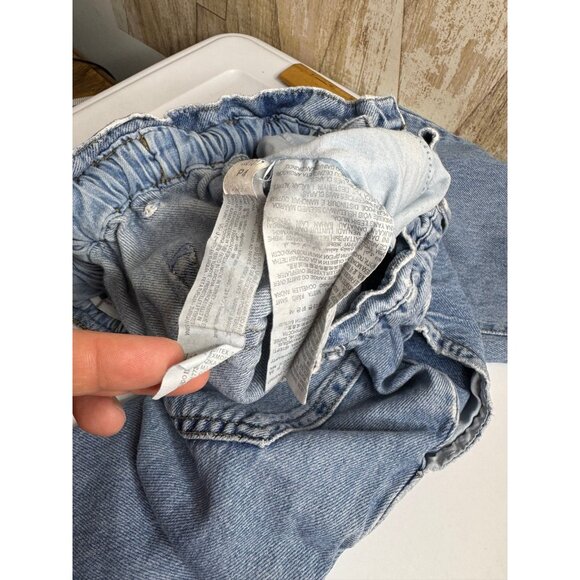 ZARA High Waisted Denim Jeans Paperbag Waist Straight Leg Women S - Picture 6 of 12